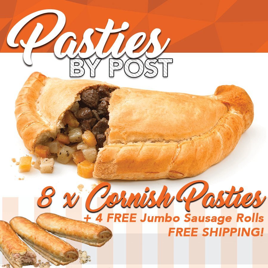 8 x Cornish Pasties + 4 x FREE Jumbo Sausage Rolls - Proper Pasty Company