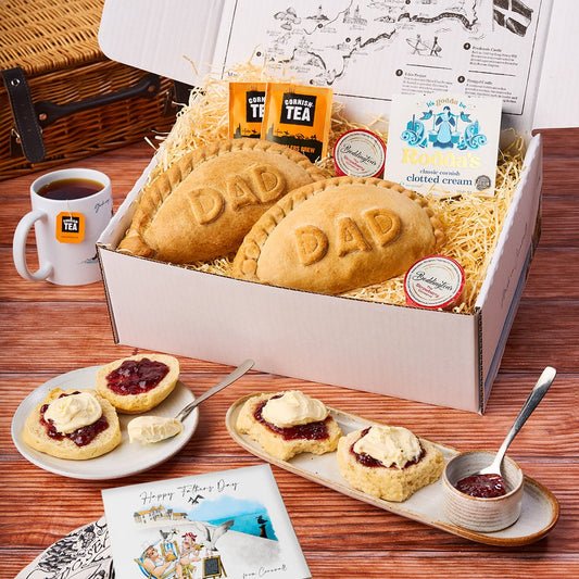 Large Marazion 'DAD' Cornish Pasty and Cream Tea Hamper - Proper Pasty Company