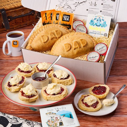 Large Tintagel 'DAD' Cornish Pasty and Cream Tea Hamper - Proper Pasty Company